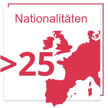 Über 25 Nationalitäten Über 25 Nationalitäten
